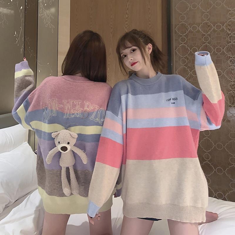 Áo sweater Dáng Rộng Kiểu Hàn Quốc Dễ Thương Thời Trang Thu Đông