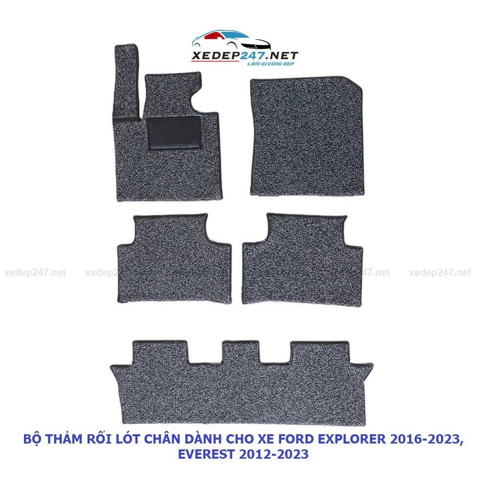 Bộ thảm rối lót chân ô tô 7 chỗ dành cho xe Ford Explorer 2016-2022, Everest 2005-2023