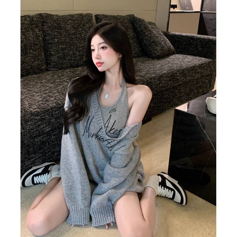 Áo sweater Tay Dài Dáng Rộng In Chữ Cá Tính Trẻ Trung