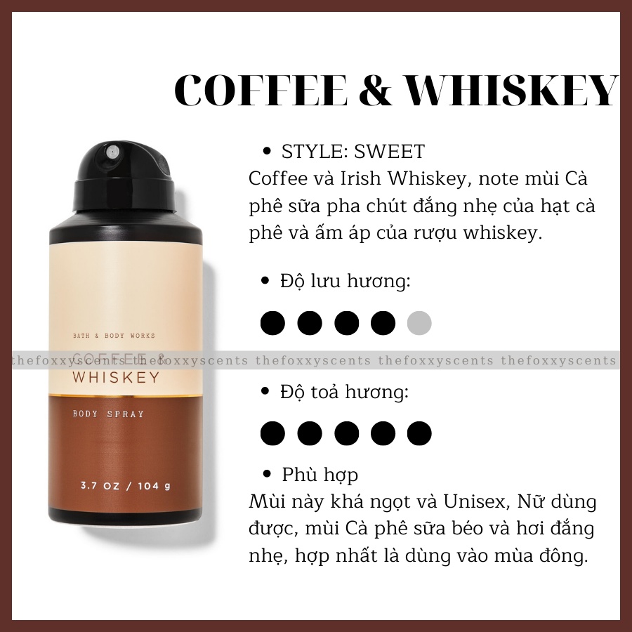 TRỌN BỘ COFFEE & WHISKEY CHO NAM Bathandbodyworks