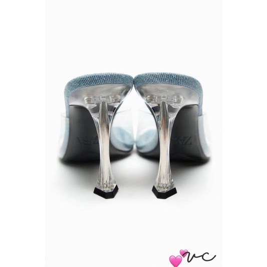 Guốc cao gót quai trong bản lót da màu bò