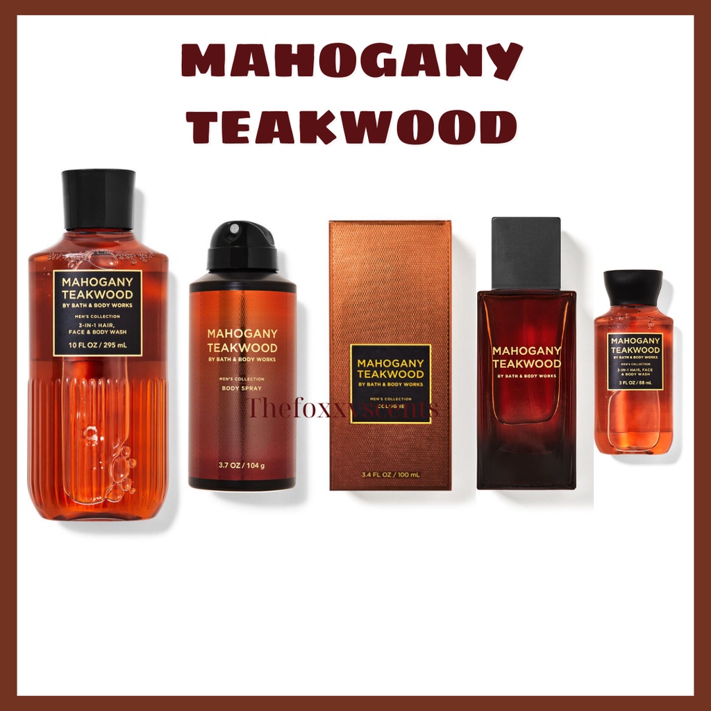 [US ONLY] TRỌN BỘ MAHOGANY TEAKWOOD CHO NAM Bathandbodyworks