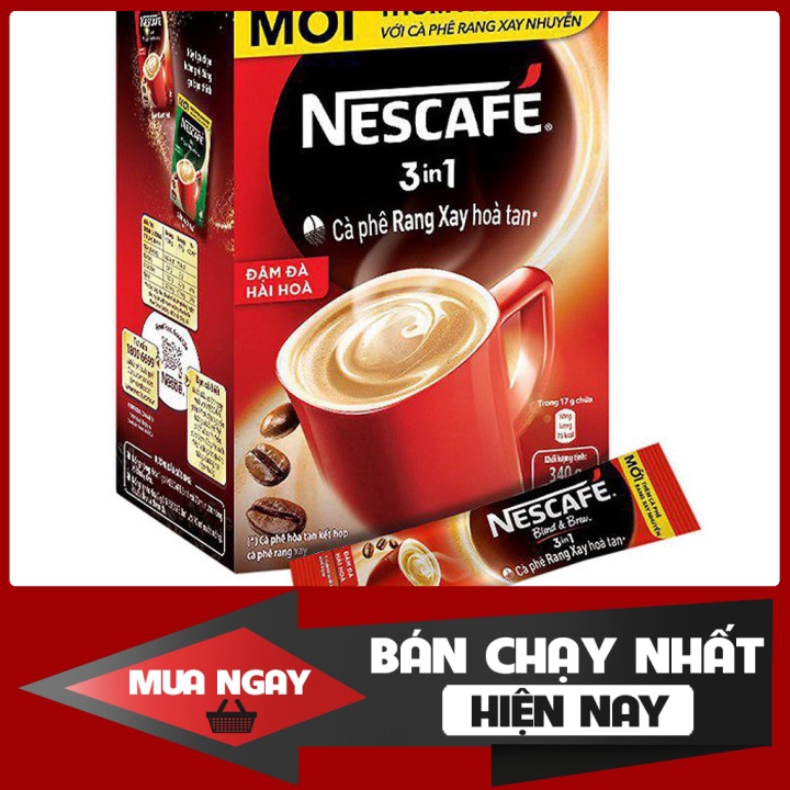 Nguyên chất Nestcafe 3 in 1 đậm đà hộp 20 gói
