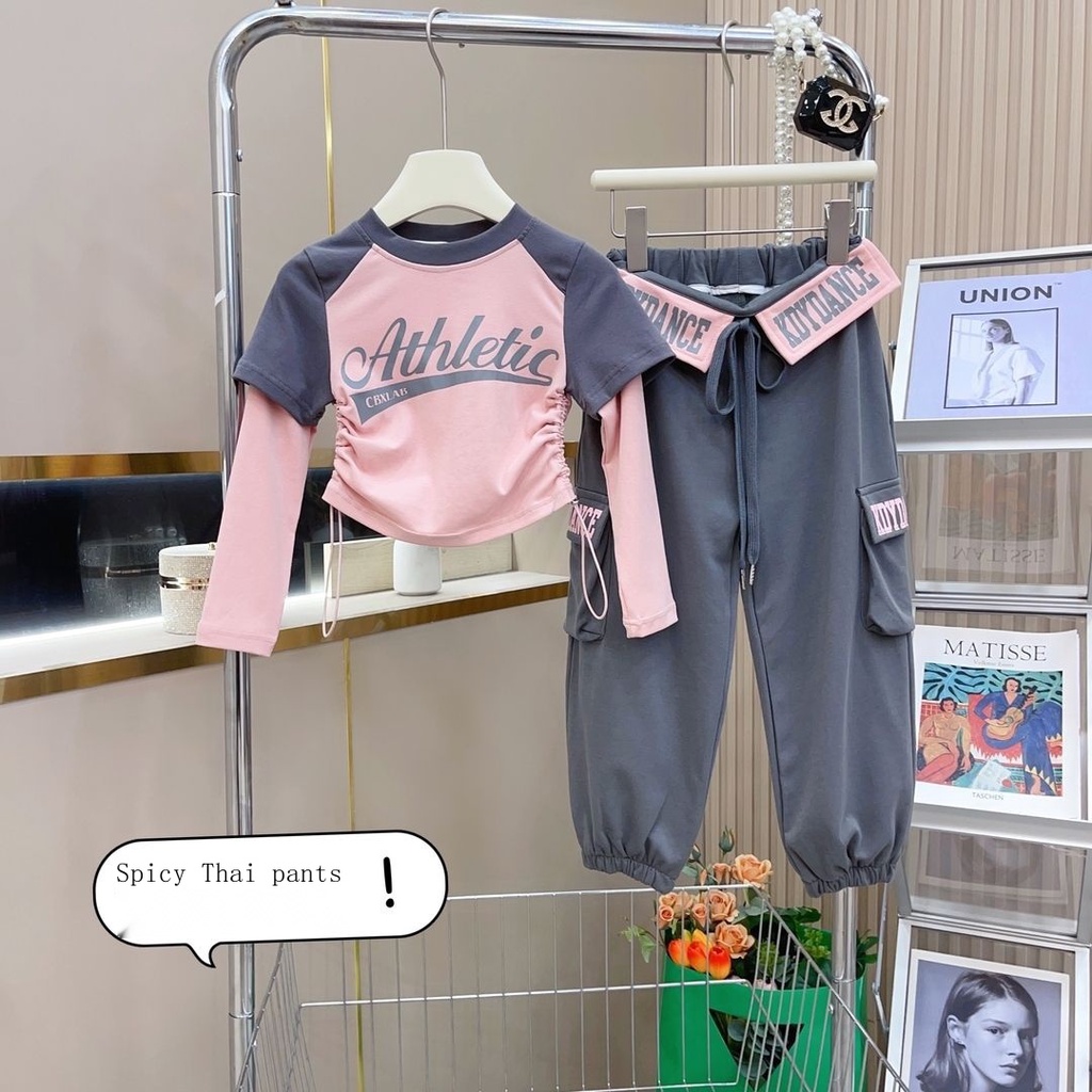 Bộ Đồ Thể Thao Tay Dài Thời Trang Mùa Thu 2023 Mới Cho Bé Gái