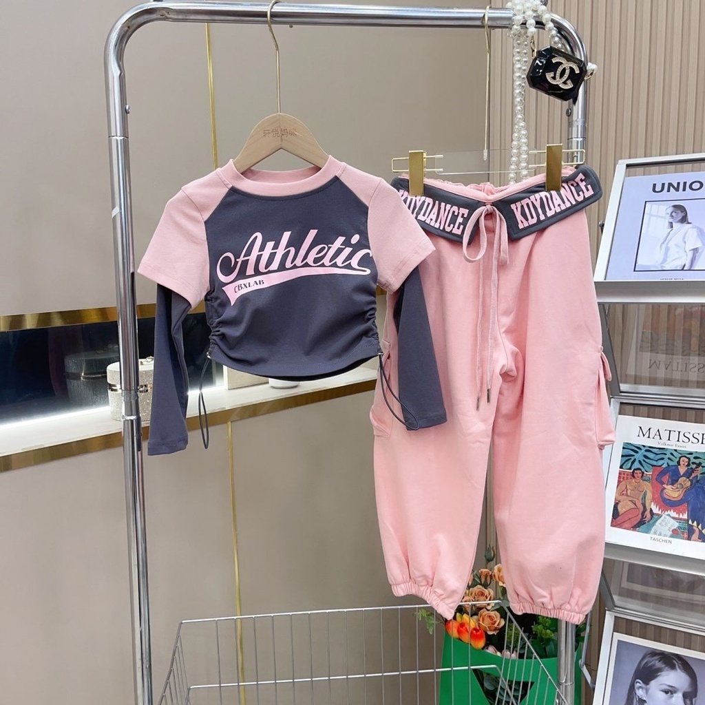 Bộ Đồ Thể Thao Tay Dài Thời Trang Mùa Thu 2023 Mới Cho Bé Gái
