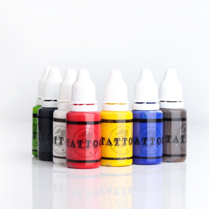 Bộ mực xăm 15ml Cung cấp hình 7 màu sắc tố lâu dài chuyên nghiệp