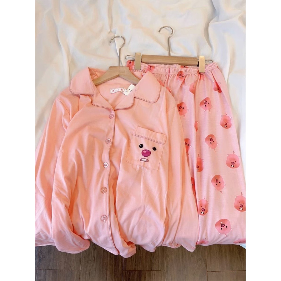 Ruby beaver loopy Bộ Đồ Ngủ Dài Tay Phong Cách Mới Cho Nữ