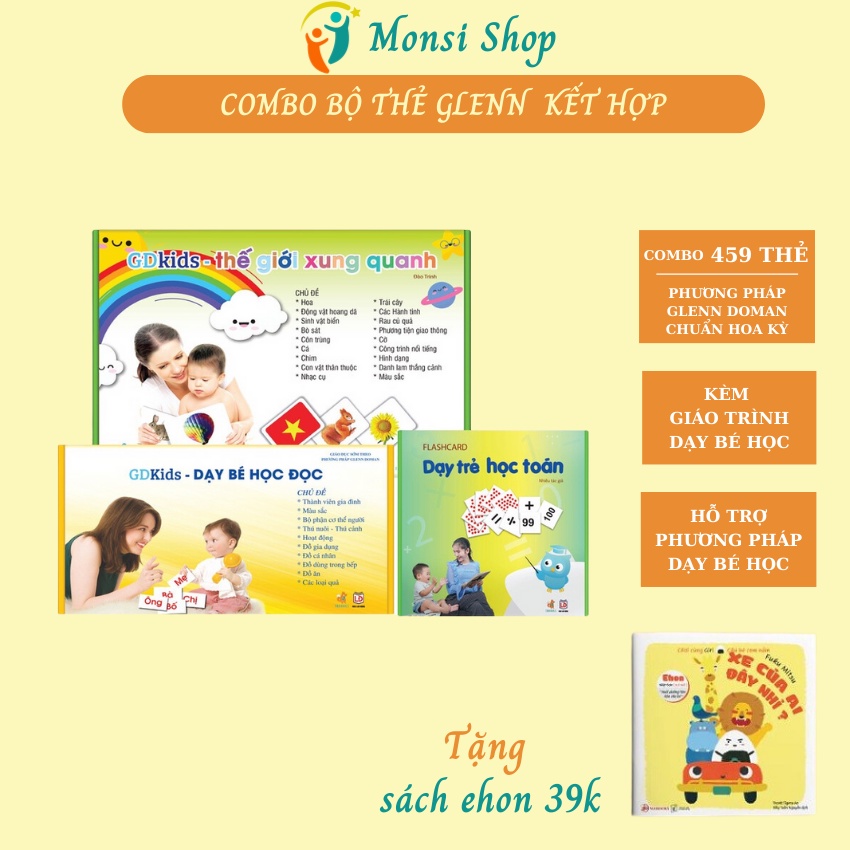 Flashcard - Combo Bộ Thẻ Học Thông Minh Glenn Doman Kết Hợp Giúp Bé Phát Triển Tư Duy