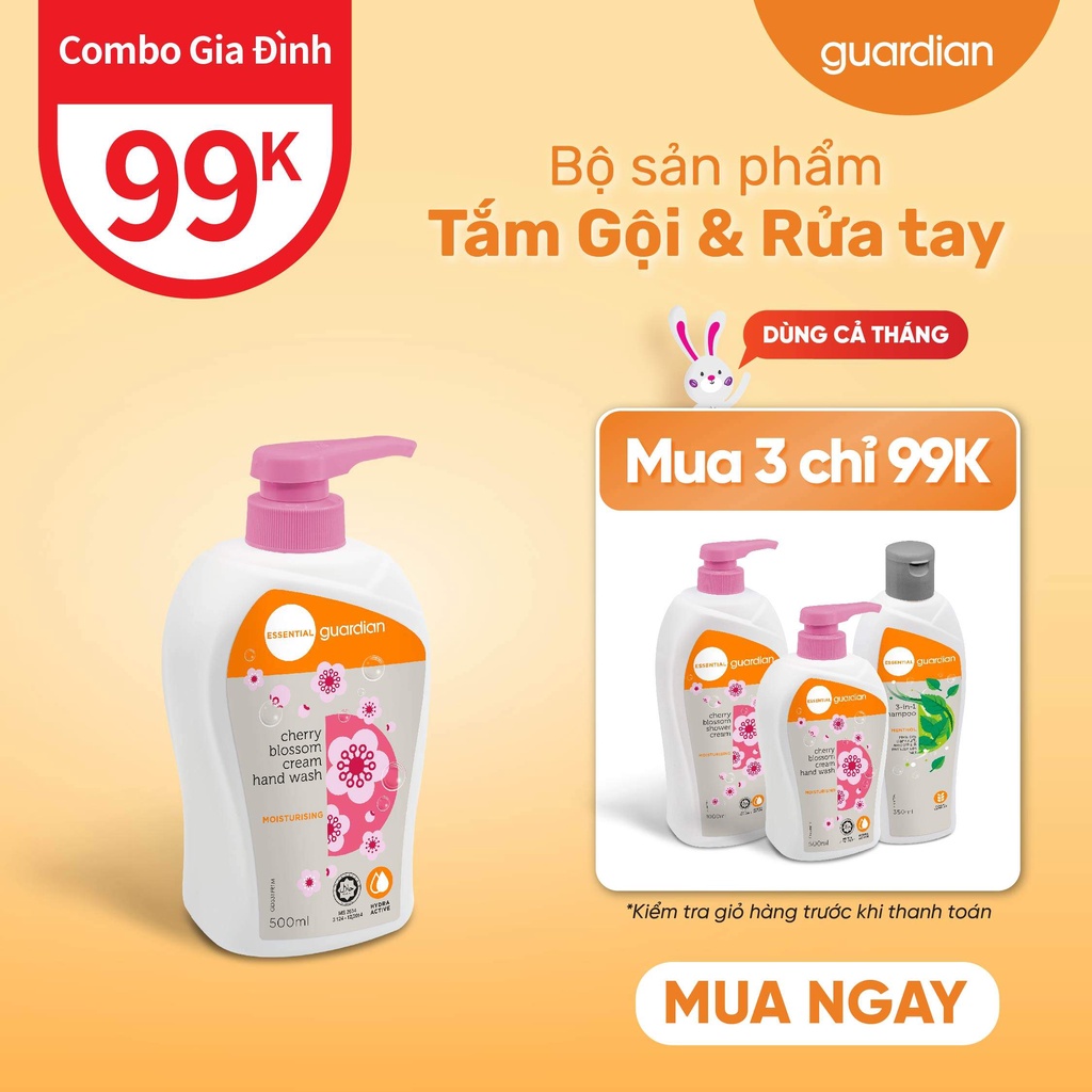 Kem Rửa Tay Guardian Anh Đào Dưỡng Ẩm 500ml