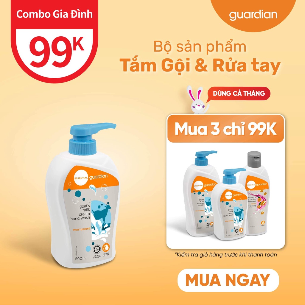 Kem Rửa Tay Guardian Sữa Dê Dưỡng Ẩm 500ml