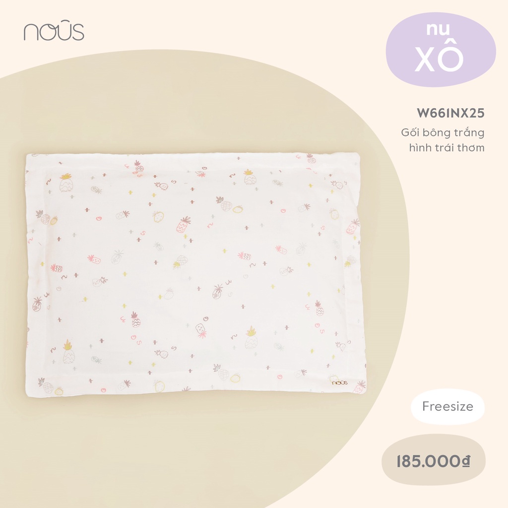 Gối bông sơ sinh Nous mềm mát, thấm hút, chống ngạt đủ màu - BIPBIPSTORE - NOUS BÌNH DƯƠNG