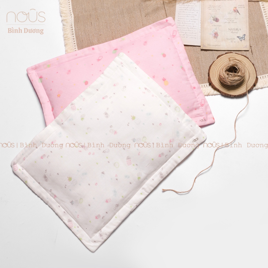 Gối bông sơ sinh Nous mềm mát, thấm hút, chống ngạt đủ màu - BIPBIPSTORE - NOUS BÌNH DƯƠNG