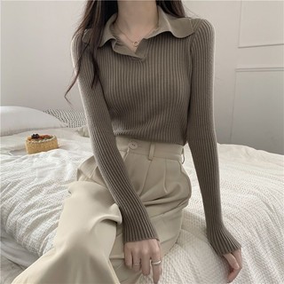 Áo len nữ dài tay cổ polo