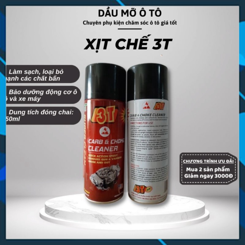 Xịt chế 3T 🔥 Freeship 🔥 Chai Xịt & Xúc Bình Xăng Con,Rửa Họng Ga, Rửa Xy Lanh, Vệ Sinh Kim Phun 3T c
