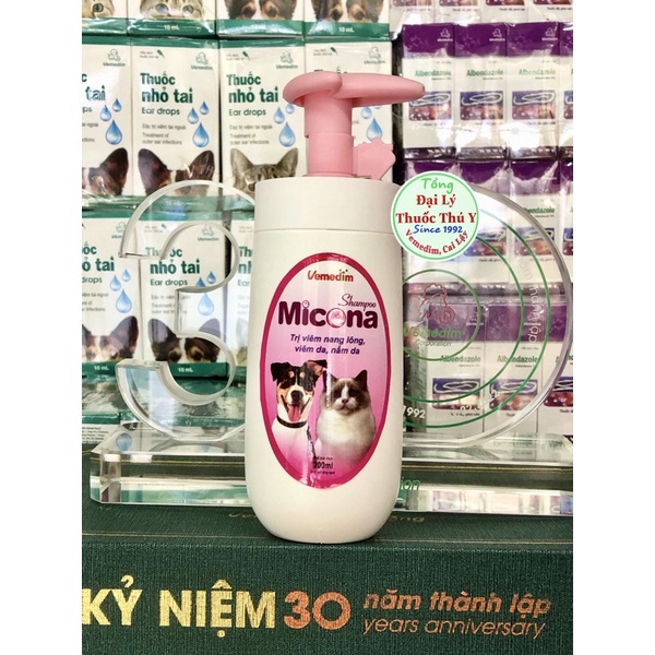 Micona Sữa tắm chó mèo ngừa nấm da, viêm da, viêm nang lông, siêu thơm 200ml