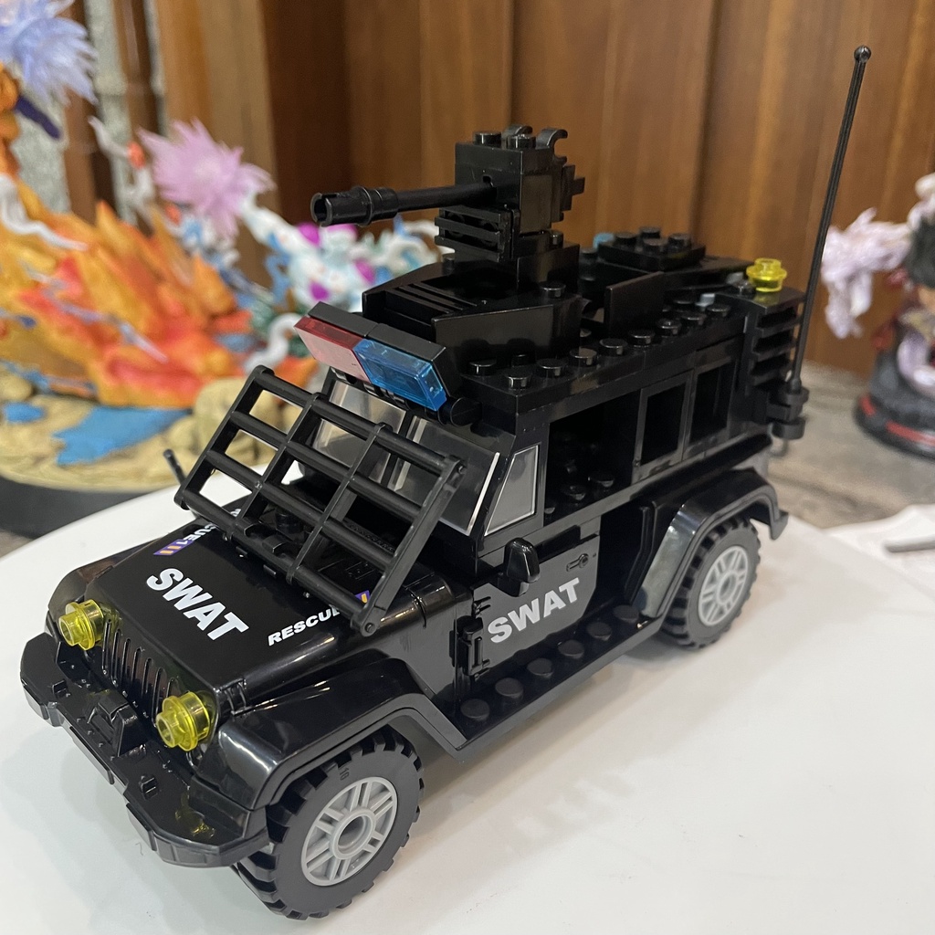 BỘ ĐỒ CHƠI LẮP GHÉP 10 NHÂN VẬT SWAD ĐẶC NHIỆM, XE BỌC THÉP, ĐỒ CHƠI RÈN LUYỆN TRÍ THÔNG MINH