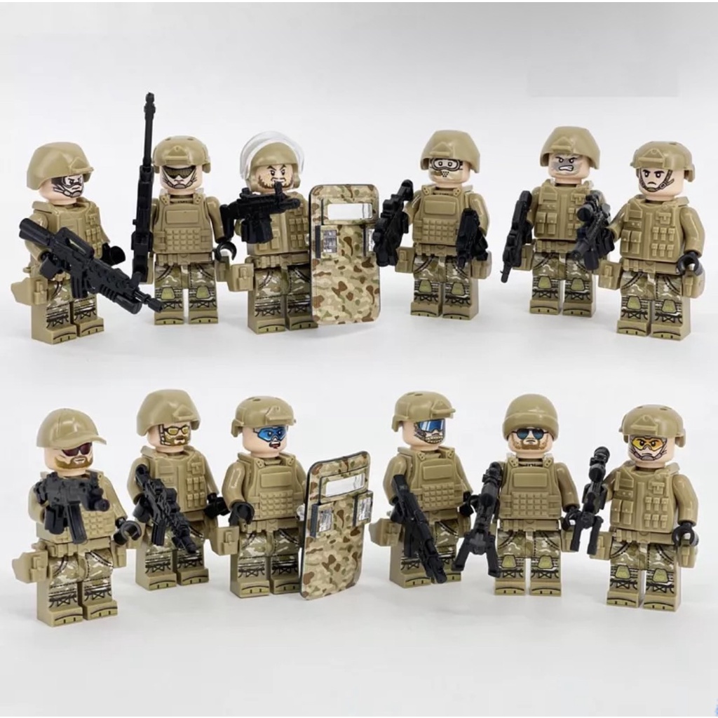 BỘ ĐỒ CHƠI LẮP GHÉP 10 NHÂN VẬT SWAD ĐẶC NHIỆM, XE BỌC THÉP, ĐỒ CHƠI RÈN LUYỆN TRÍ THÔNG MINH