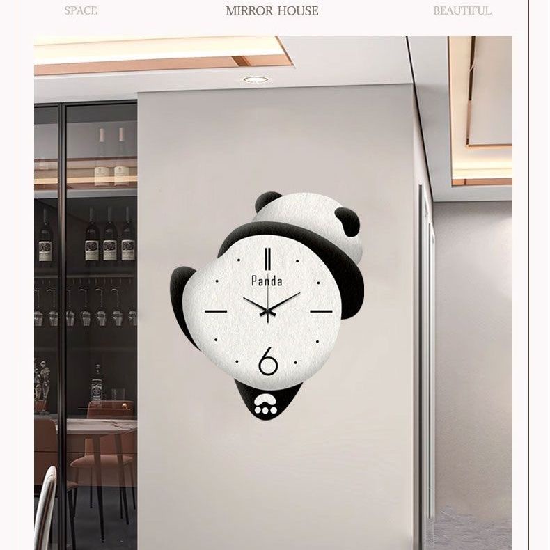 Đồng Hồ Treo Tường Hình Gấu Trúc Hoạt Hình Dễ Thương