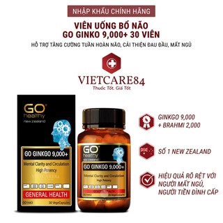 Viên uống bổ não nhập khẩu chính hãng New Zealand GO GINKGO 9000+ (30 viên) hỗ trợ tăng cường tuần hoàn não