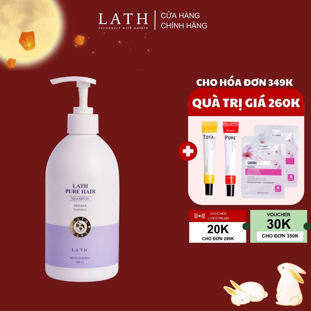 Dầu gội LATH dưỡng tóc bóng mượt,hương mùi phấn hoa Lath Pure Hair 500ml