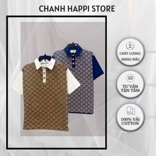 Áo polo gu*cci jacquard , áo thun polo thêu logo nam nữ unisex