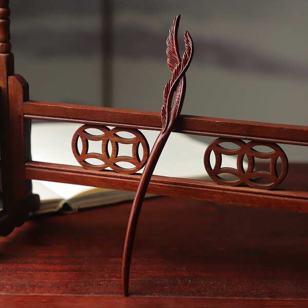 Trâm Cài Tóc Gỗ Đàn Hương Hình Chiếc Lá Nhỏ Đơn Giản Hiện Đại Phong Cách Trung Hoa Mới