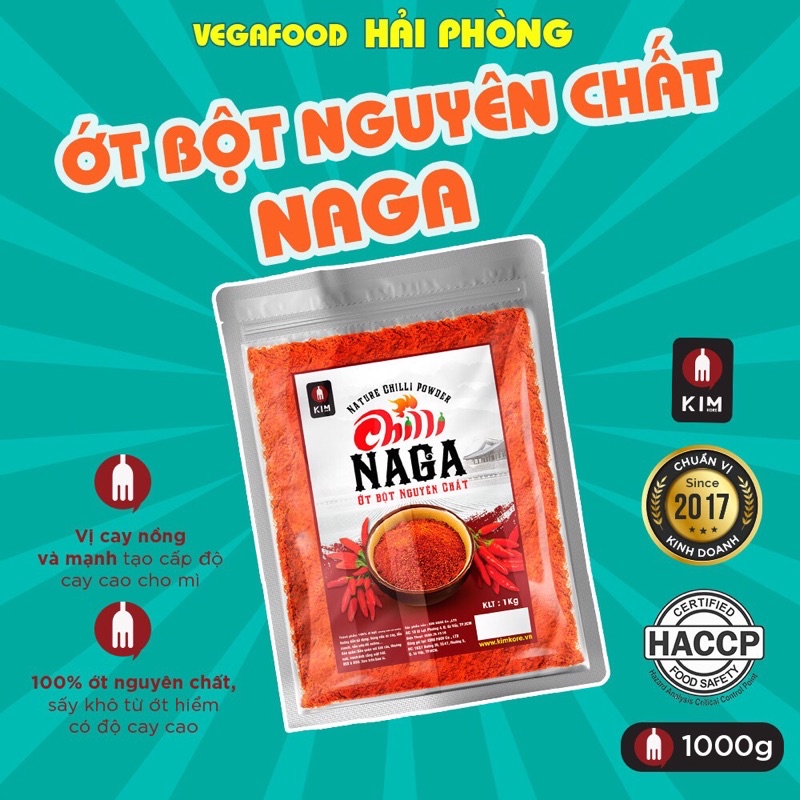 ỚT BỘT CAO CẤP NAGA TẠO CẤP ĐỘ MÌ CAY (GÓI 1KG)