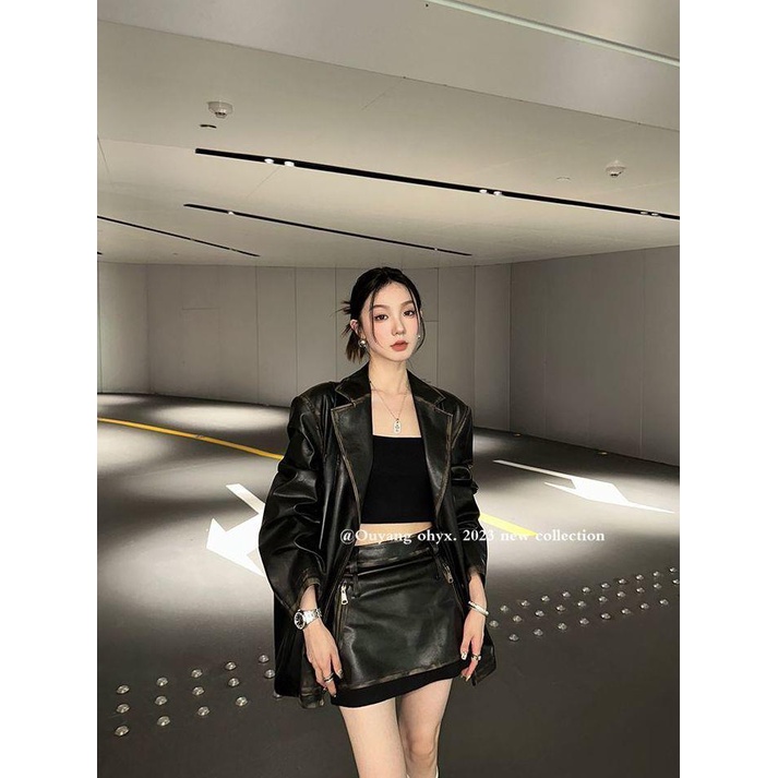 Chân Váy Da pu Dáng Chữ a Thời Trang Mùa Hè Cho Nữ