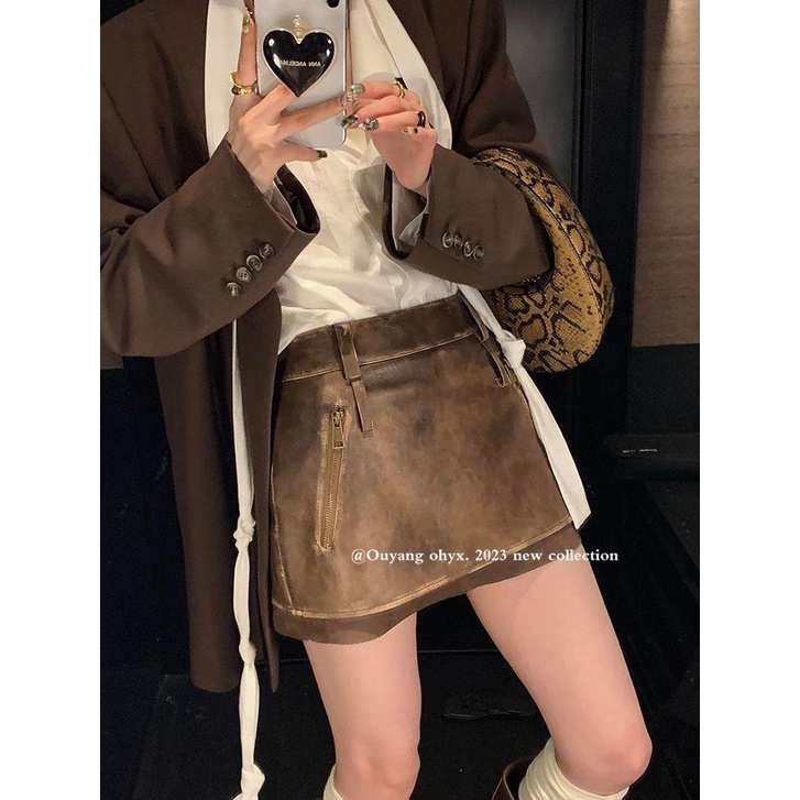 Chân Váy Da pu Dáng Chữ a Thời Trang Mùa Hè Cho Nữ