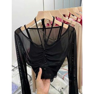 Sét áo 2 dây +áo mỏng hàng QC