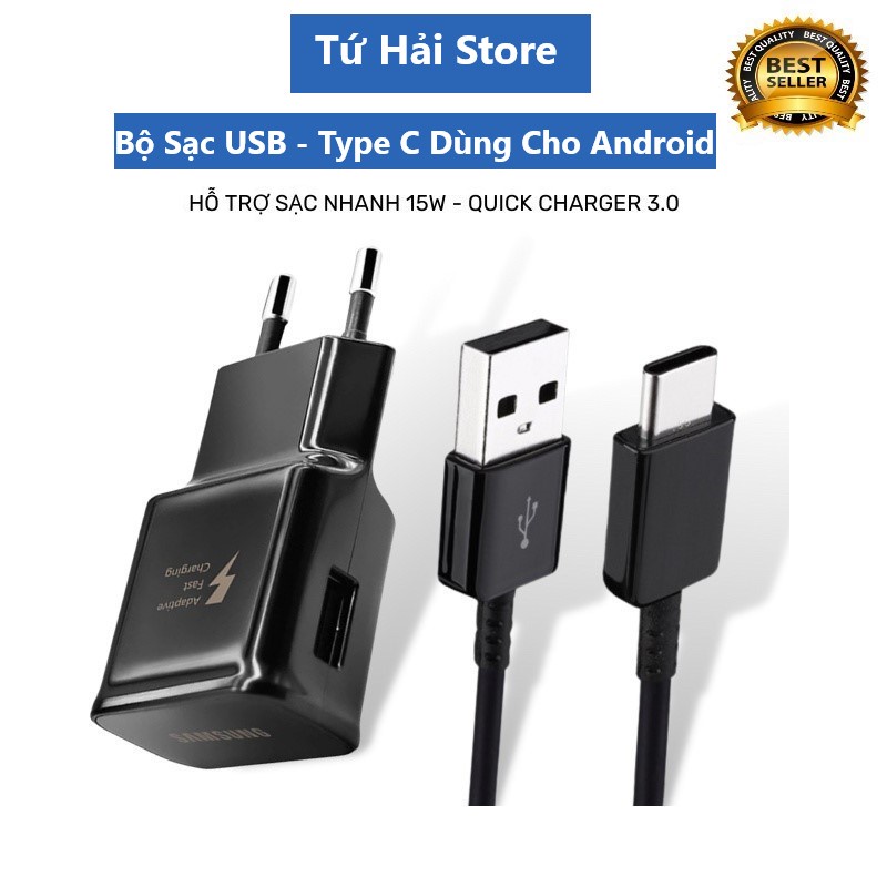 (Full Box) Bộ Sạc Nhanh 15W SS S8/S9/S10 - Củ 2A + Dây Cáp Sạc USB Type C (Quick Charge 3.0) - TuHaiStore