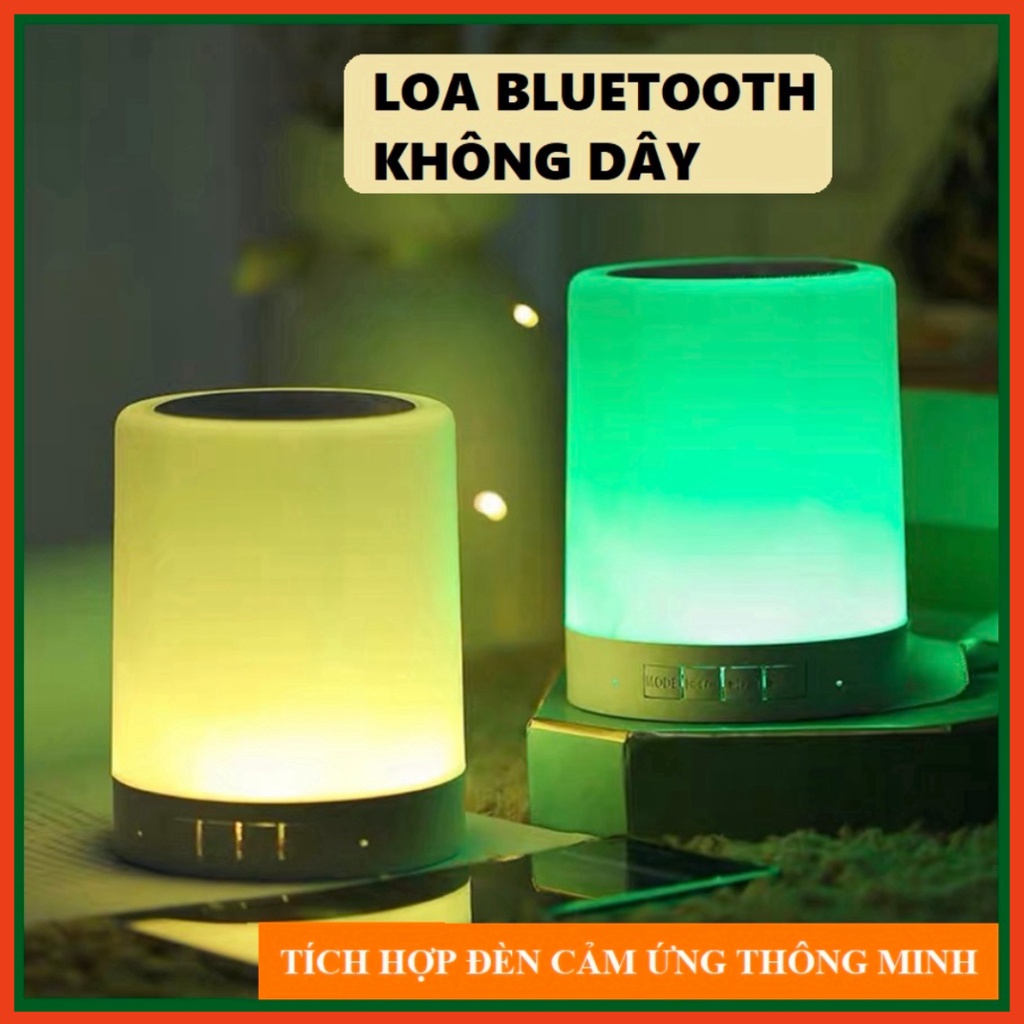 Loa Bluetooth Không Dây 2in1 Kết Hợp Đèn Ngủ, Đèn Led Cảm Ứng Đổi Màu Theo Nhạc THẾ HỆ MỚI MD