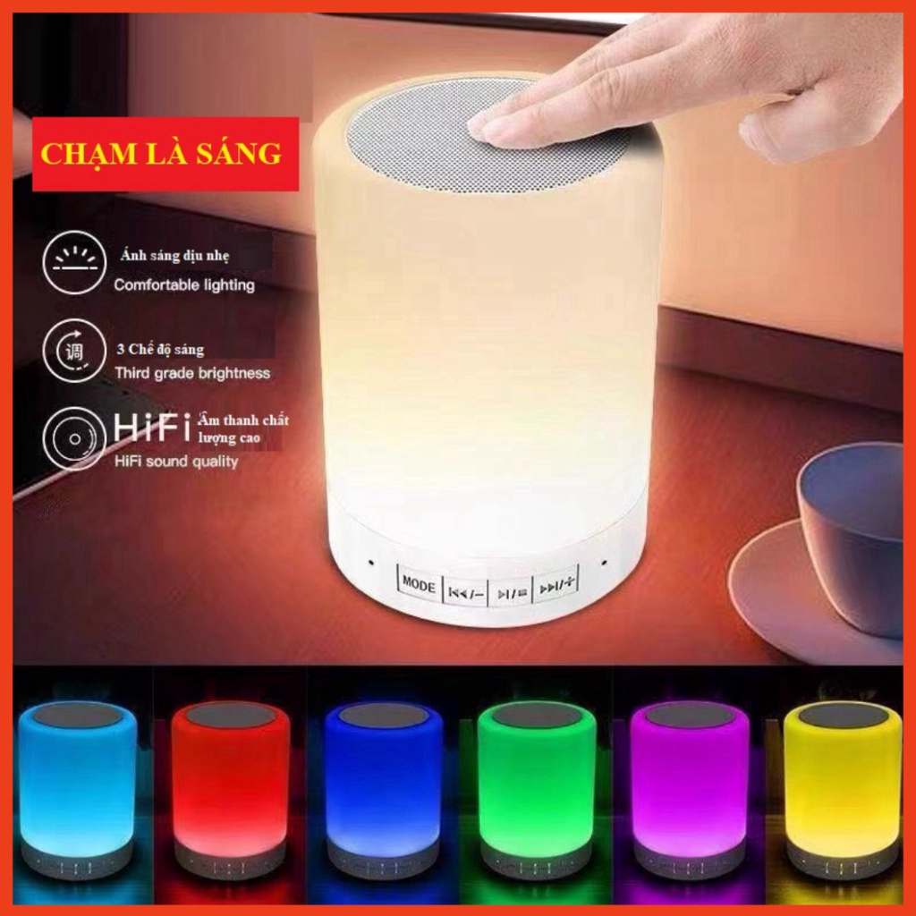 Loa Bluetooth Không Dây 2in1 Kết Hợp Đèn Ngủ, Đèn Led Cảm Ứng Đổi Màu Theo Nhạc THẾ HỆ MỚI MD | BigBuy360 - bigbuy360.vn