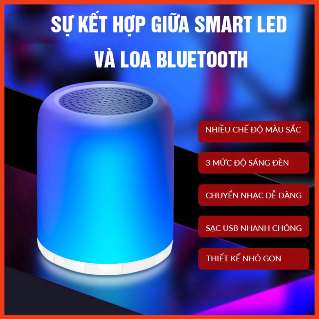 Loa Bluetooth Không Dây 2in1 Kết Hợp Đèn Ngủ, Đèn Led Cảm Ứng Đổi Màu Theo Nhạc THẾ HỆ MỚI MD | BigBuy360 - bigbuy360.vn