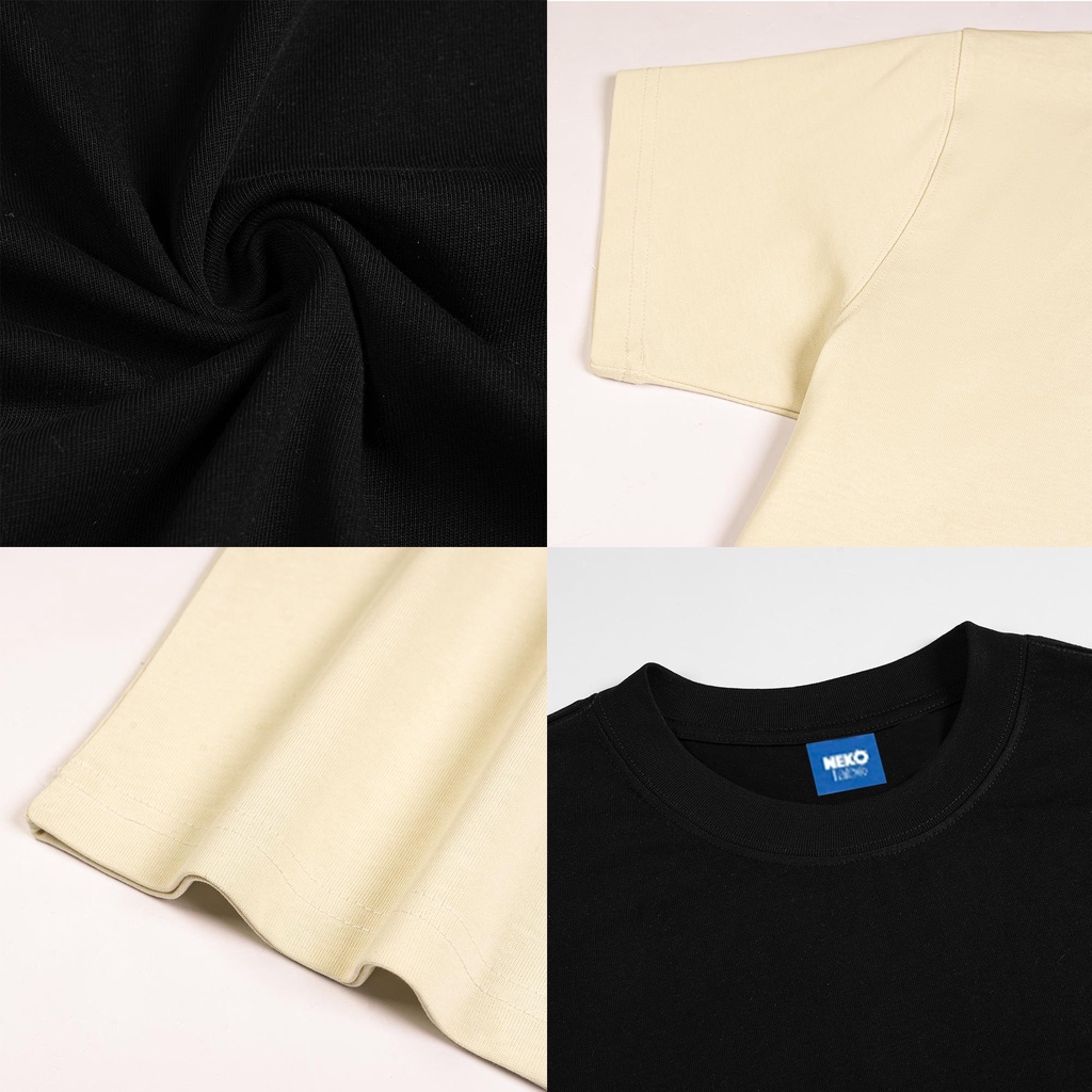 Áo baby tee Kairos form fit ôm body tay ngắn cổ tròn chất cotton 100% co dãn 2 chiều mẫu mèo noel