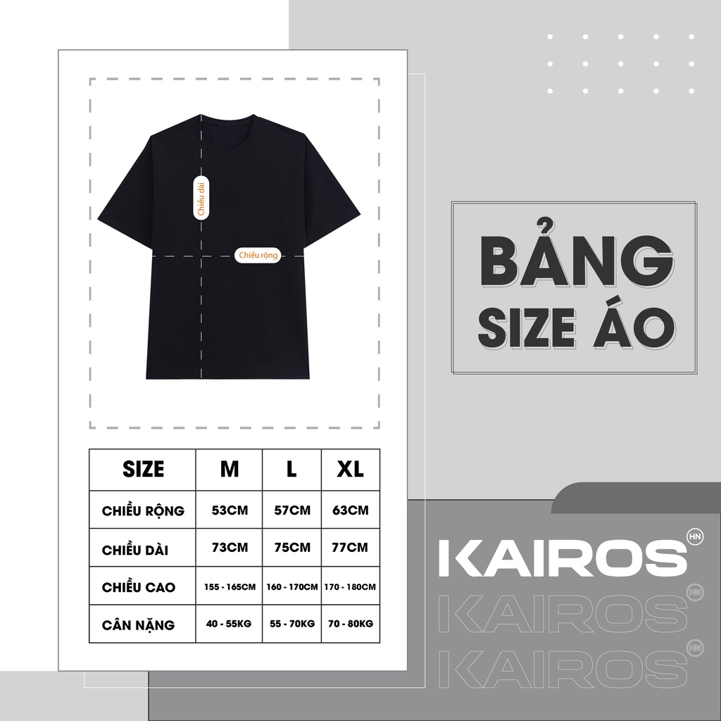 Áo phông Kairos local brand form rộng tay lỡ unisex chất cotton ướt vải mát không xù mẫu mèo chơi noel