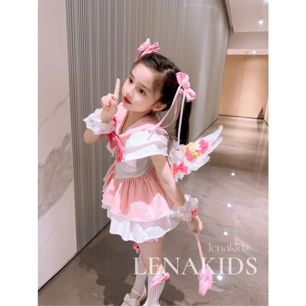 Sailor moon Đầm Đồng Phục Thủy Thủ Mặt Trăng Thời Trang Mùa Hè 2023 Dành Cho Bé Gái