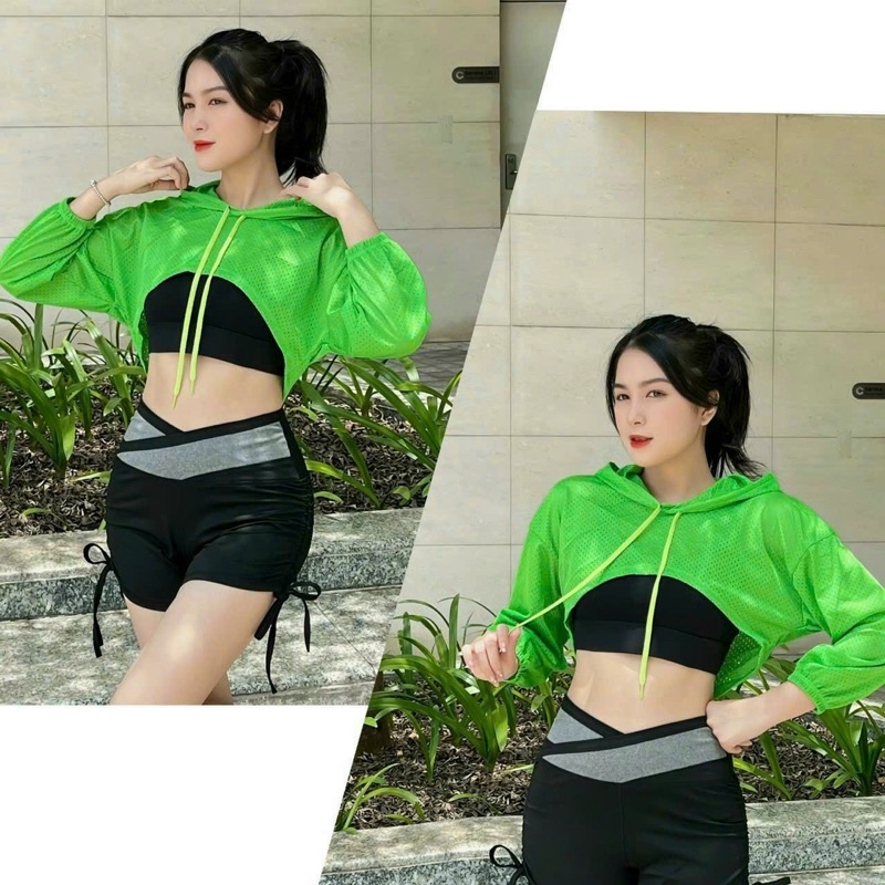 Áo tanktop tập gym yoga có mũ