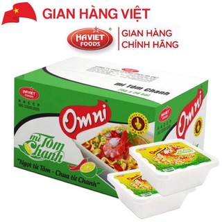 Thùng 24 bát mì omni tôm chanh 75g - mì bát tôm chua cay
