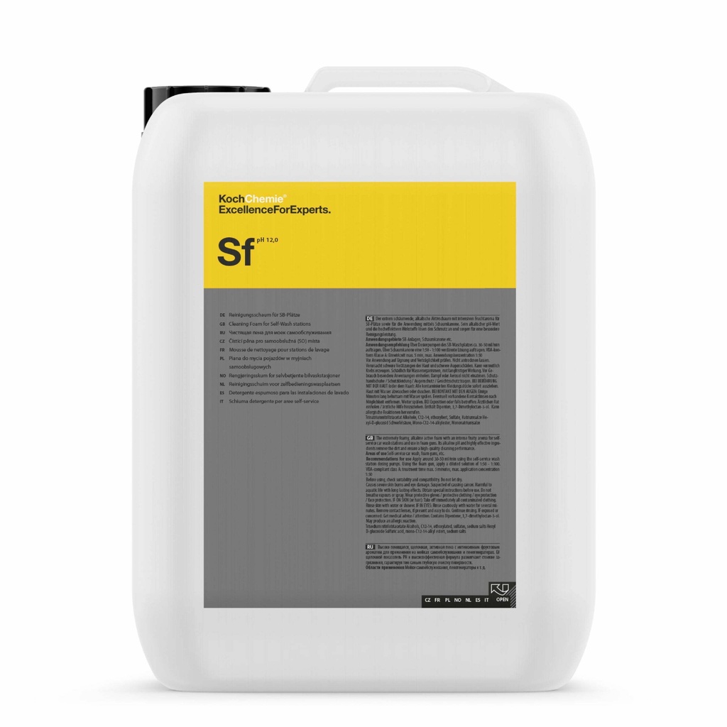 KOCH CHEMIE SUPER FOAM SF - XÀ PHÒNG RỬA XE PRE-WASH CHUYÊN DỤNG CAO CẤP DUNG TÍCH 10 LÍT