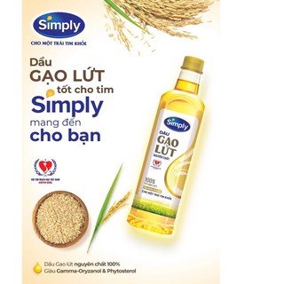 Dầu gạo lứt simply chai 1lít