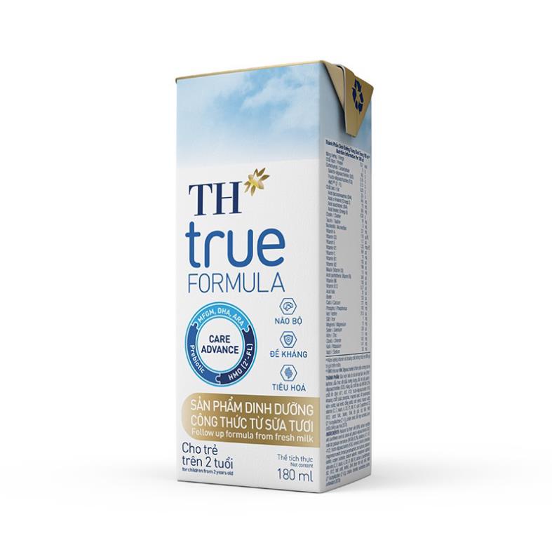 Vỉ 4 Hộp Sữa Dinh Dưỡng Công Thức Từ Sữa Tươi Cho Trẻ Trên 2 Tuổi TH True Formula 180ml