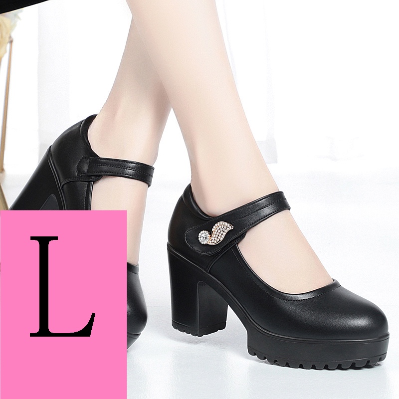 Da Giày Cao Gót Mũi Tròn Đế Mềm Dày Dặn Thời Trang Cao Cấp Dành Cho Nữ