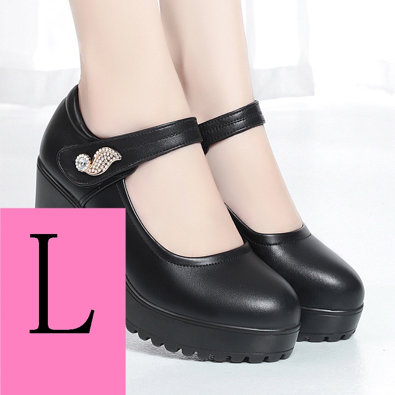 Da Giày Cao Gót Mũi Tròn Đế Mềm Dày Dặn Thời Trang Cao Cấp Dành Cho Nữ