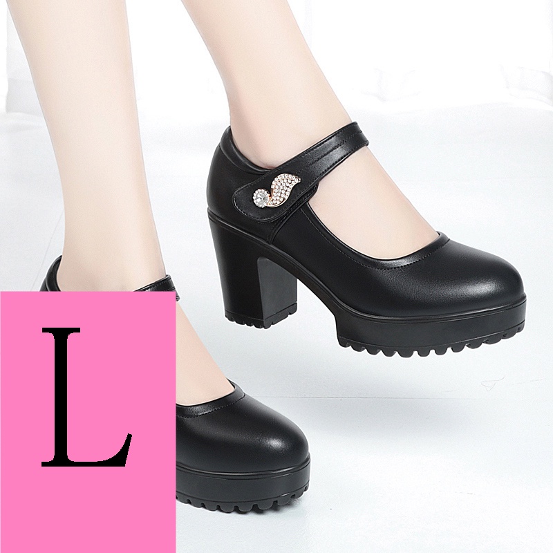 Da Giày Cao Gót Mũi Tròn Đế Mềm Dày Dặn Thời Trang Cao Cấp Dành Cho Nữ