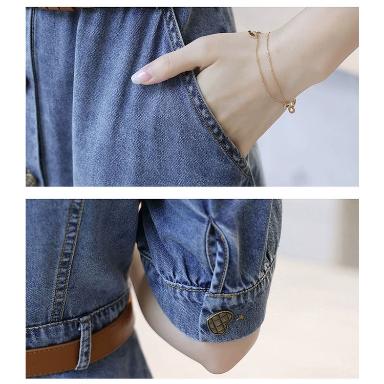 Đầm denim Tay Ngắn Phong Cách Đường Phố Thời Trang Mùa Hè 2023 Dành Cho Mẹ Và Bé