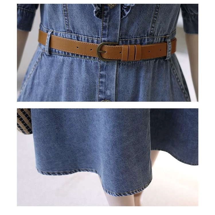 Đầm denim Tay Ngắn Phong Cách Đường Phố Thời Trang Mùa Hè 2023 Dành Cho Mẹ Và Bé