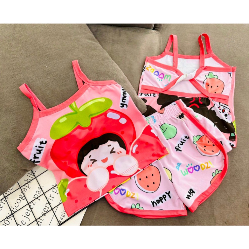 Bộ 2 dây bé gái chuyển nhiệt 4 màu 4 hình cho bé từ 6kg đến 30kg.GN015. .