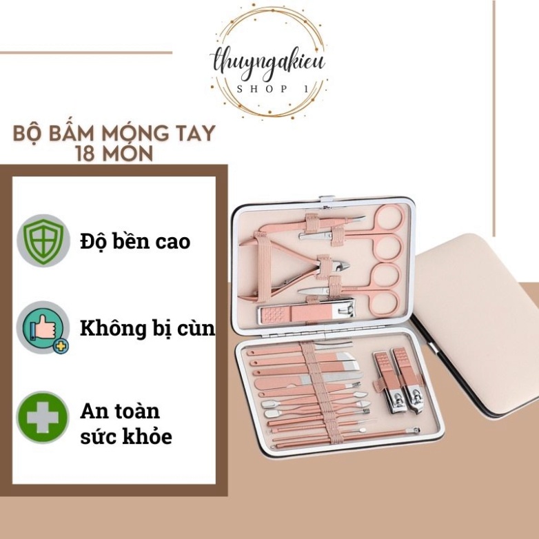 Bộ Dụng Cụ Bấm Móng Tay 16 món - Bộ Cắt, Bấm Dũa Móng Tay - Sét Dụng Cụ Làm Móng 3DM 16 Chi Tiết Nail Care Cao Cấp