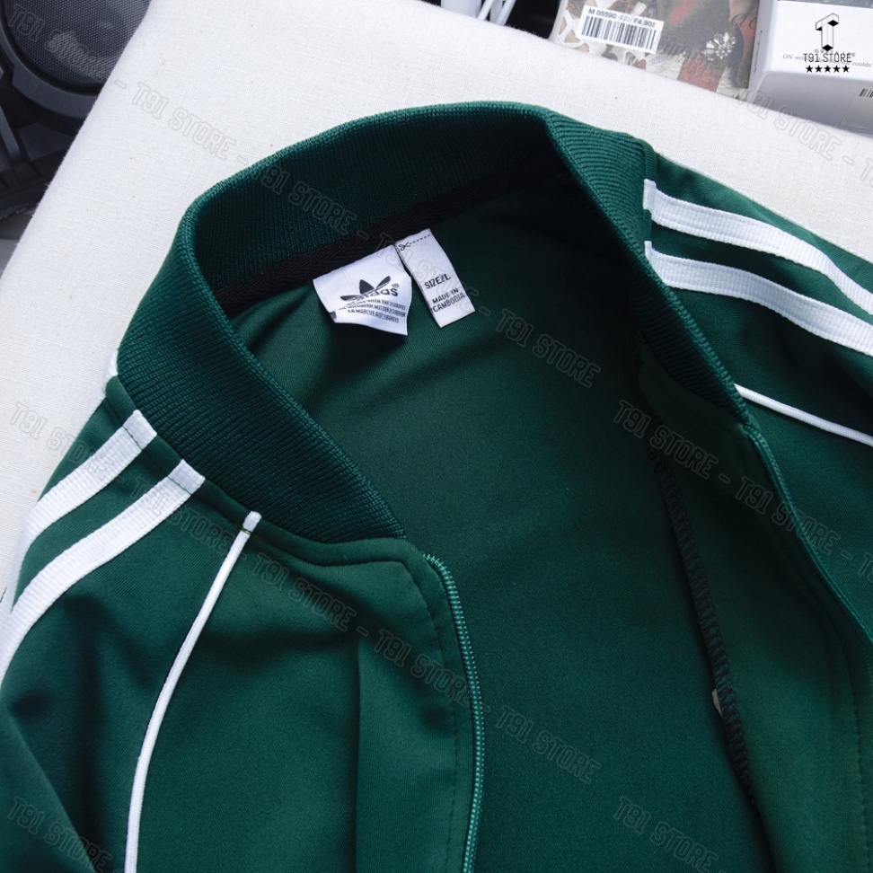 Áo Khoác Bomber 2 lớp  Adidas Thể Thao cao cấp Nam Vải Thun Nỉ Dày Co Giãn  Áo Khoác 3 Sọc kẻ Trắng xu